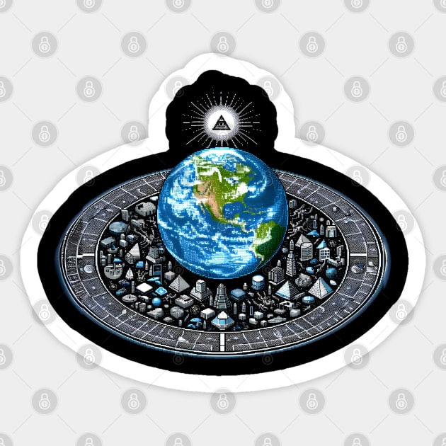 flat earth society Sticker by vaporgraphic